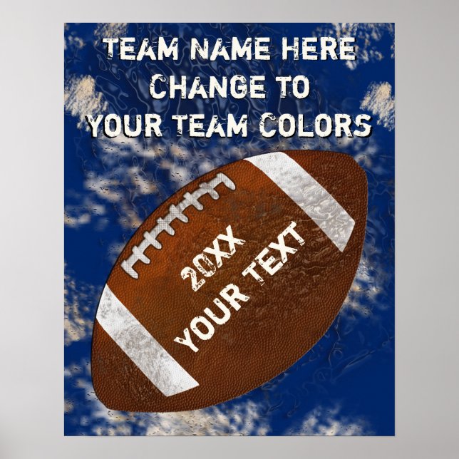 Football Posters with YOUR TEXT and COLORS (Front)