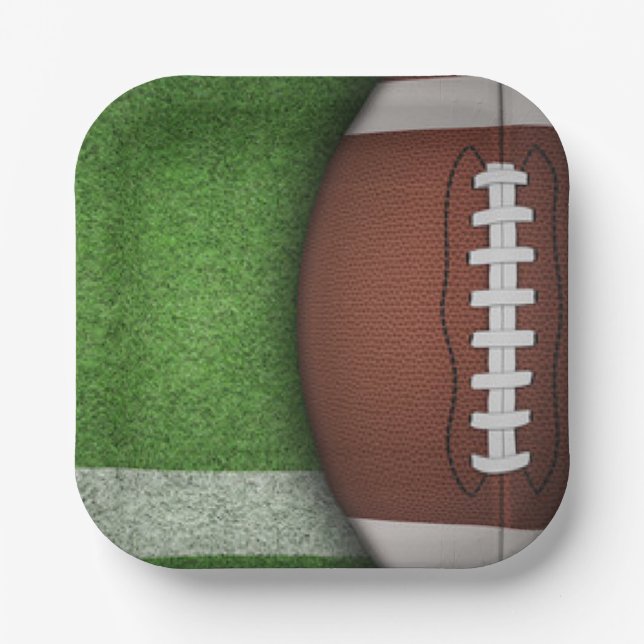 Football Printed Paper Plates (Front)