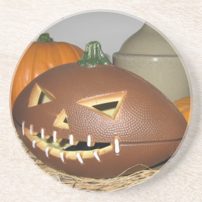 Football Pumpkin Coaster (Front)