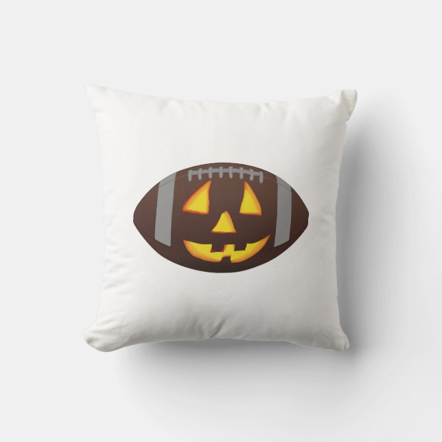 Football Pumpkin Face Cushion (Front)