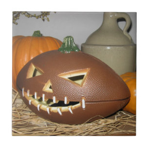 Football Pumpkin Tile