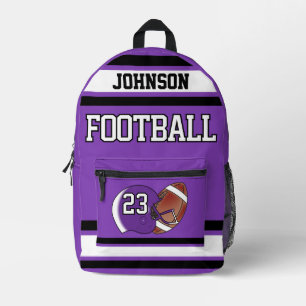 Football Purple - Editable Printed Backpack