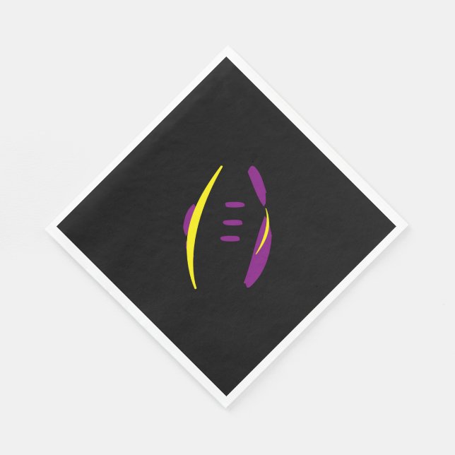 Football Purple/Gold-Yellow/Black Luncheon Napkins (Corner)