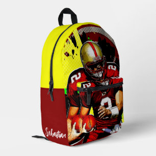 Football Quarterback Personalised  Printed Backpack