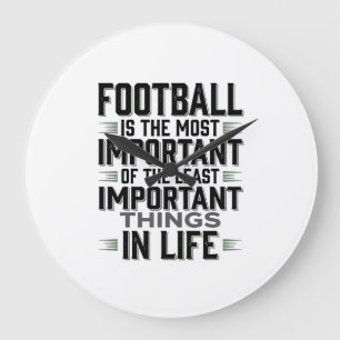 Football Quote Vintage Typography Shirt Design_1 Large Clock
