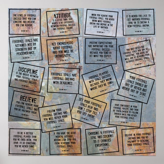 Football Quotes Collage on Slate Poster (Front)