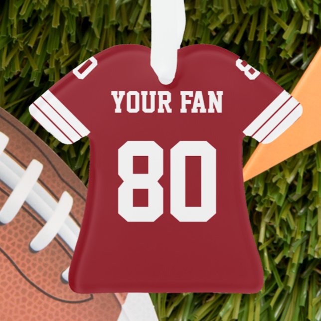 Football Red, Gold & White Jersey Ornament (Creator Uploaded)