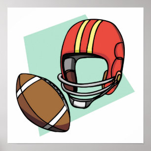football red helmet poster