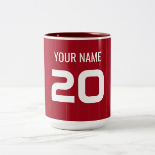 Football Red Jersey Two-Tone Coffee Mug