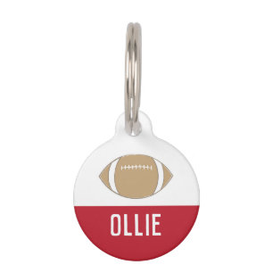 FOOTBALL (RED) PET TAG
