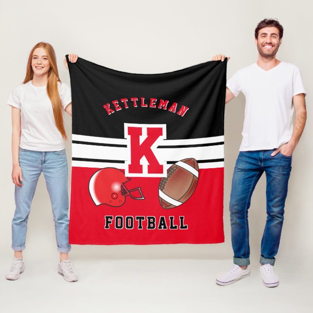 Football 🏈 Red Sport Letter Fleece Blanket (In Situ)