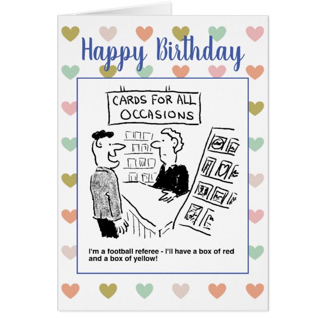 Football Referee wants to buy red and yellow cards (Front)