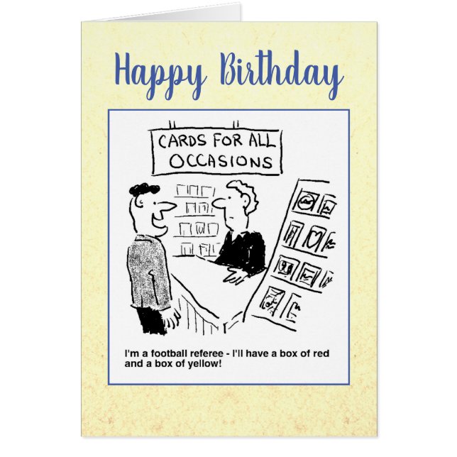 Football Referee wants to buy red and yellow cards (Front)