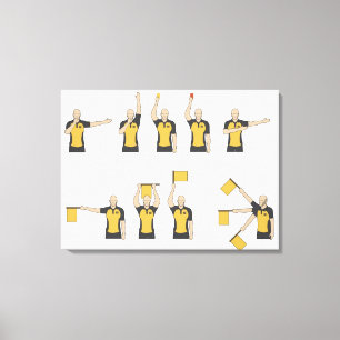 Football referees' signals canvas print