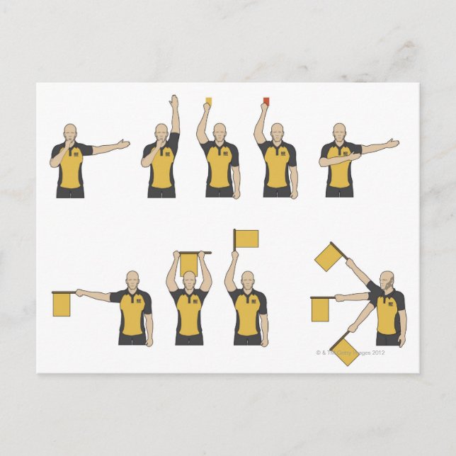 Football referees' signals postcard (Front)