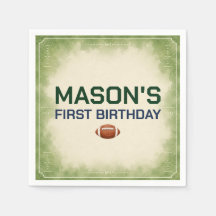 Football Rookie 1st Party Birthday Paper