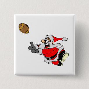 Football Santa 15 Cm Square Badge