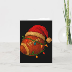 Football Santa Christmas Lights Xmas Men Boys Kids Card