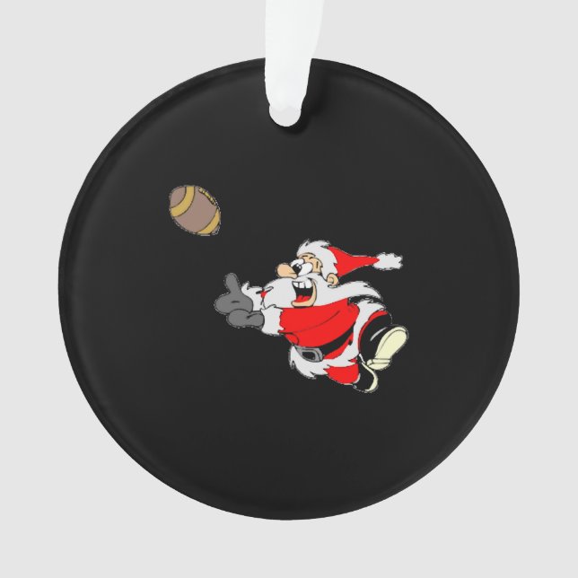 Football Santa Christmas Shirt Ornament (Front)