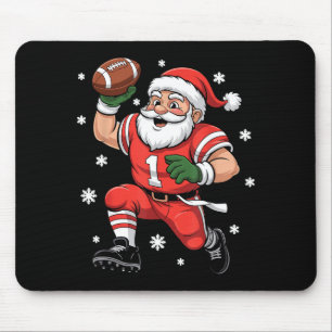 Football Santa Claus Lineman Christmas Quarterback Mouse Mat