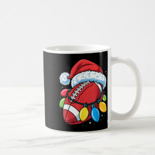 Football Santa Hat Christmas Lights Festive Touchd Coffee Mug