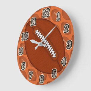 Football Screwball Graphics Large Clock