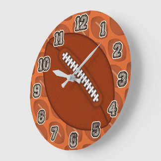 Football Screwball Graphics Large Clock