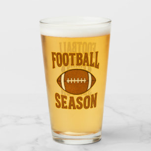 Football Season Printed Patch Style Design Glass