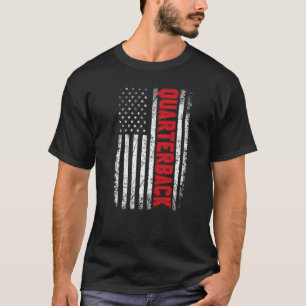 Football Season Retro Vintage USA FLAG Football Qu T-Shirt