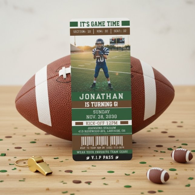Football Season Ticket Birthday Party Sports Invitation (Creator Uploaded)