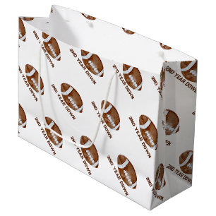 Football second year down boy birthday large gift bag