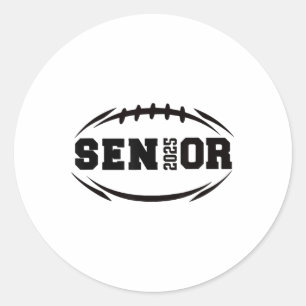 Football Senior 2025 Graduation Year _1 Classic Round Sticker