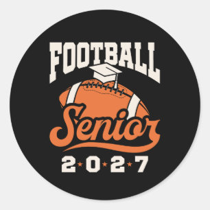 Football Senior 2027 Graduation Grad Classic Round Sticker