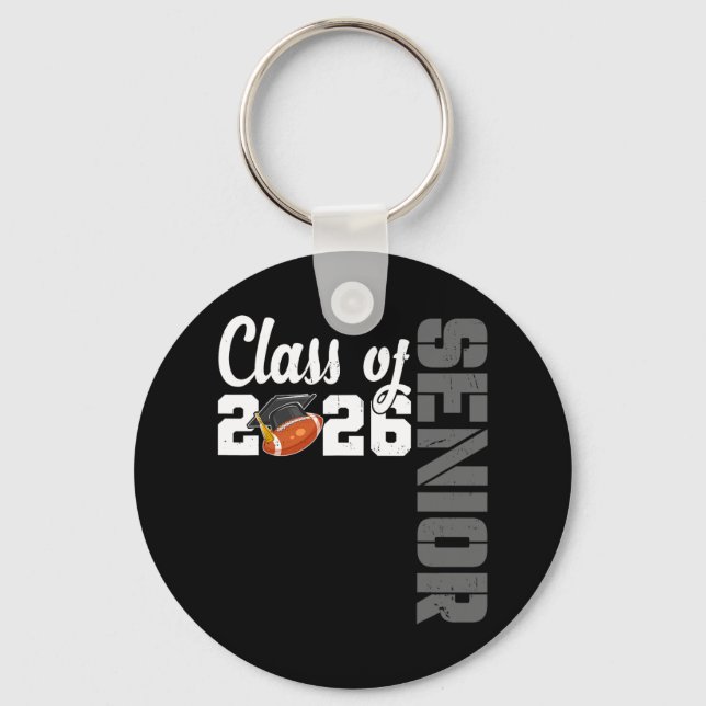 Football Senior Cl Of 2026 Graduation Senior 26 Gr Key Ring (Front)