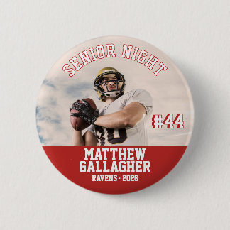 Football Senior Night Custom Player Photo 6 Cm Round Badge