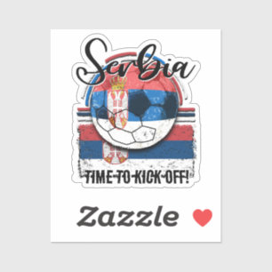 Football Serbia Flag, Retro Soccer Design