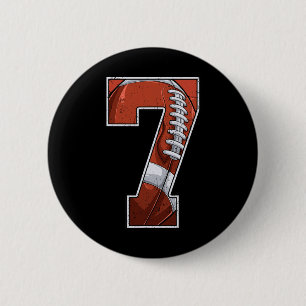 Football Seventh 7th Birthday Boy 7 Seven Years Ol 6 Cm Round Badge
