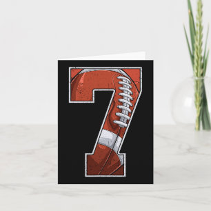 Football Seventh 7th Birthday Boy 7 Seven Years Ol Card