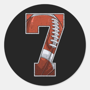 Football Seventh 7th Birthday Boy 7 Seven Years Ol Classic Round Sticker