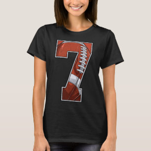Football Seventh 7th Birthday Boy 7 Seven Years Ol T-Shirt