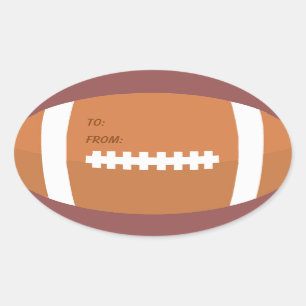 Football Shaped Boys Birthday To From Oval Sticker