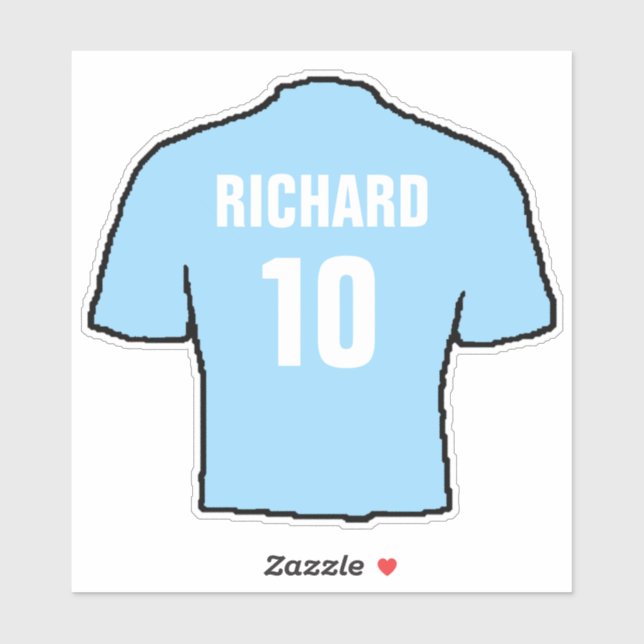 Football shirt design in light sky blue. (Sheet)