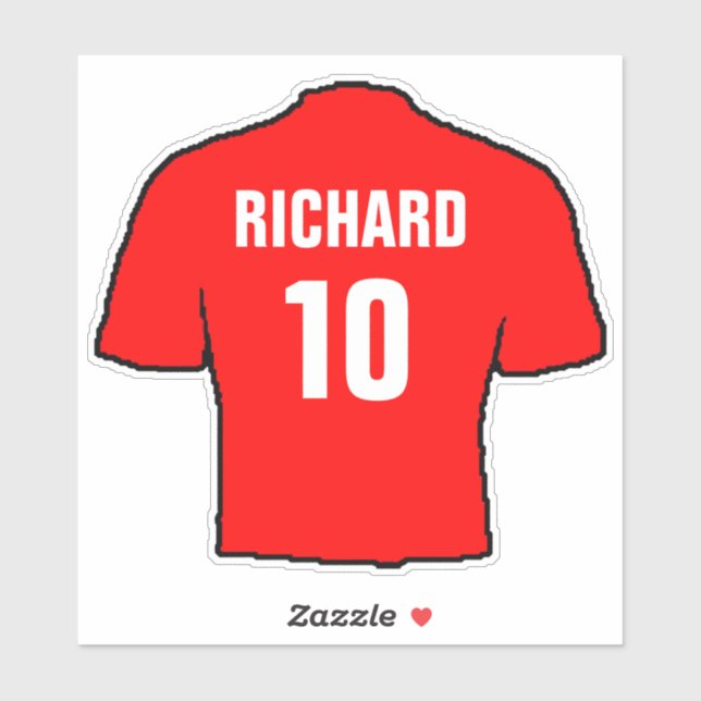 Football shirt design in red. (Sheet)