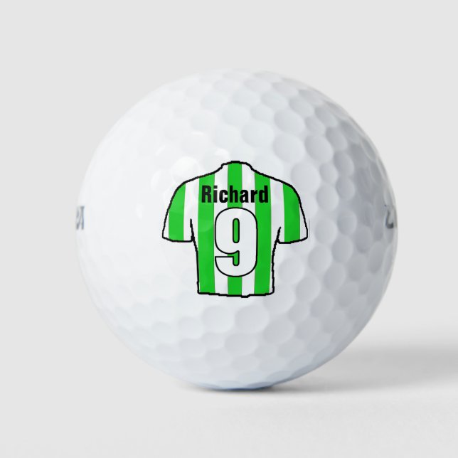 Football Shirt Design on Football Fan's Golf Balls (Front)