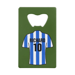 Football Shirt in Blue and White Stripes