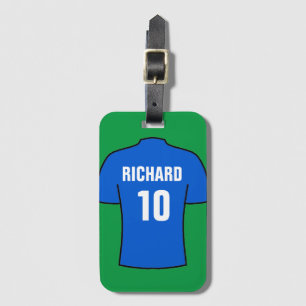 Football Shirt in Blue Luggage Tag