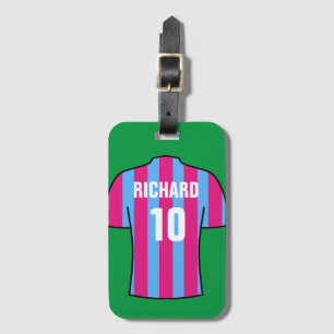 Football Shirt in Claret & Blue Luggage Tag