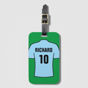 Football Shirt in Light Blue Luggage Tag