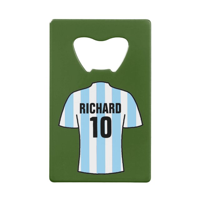 Football Shirt in Light Sky Blue Stripes (Front)