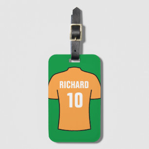 Football Shirt in Old Gold Luggage Tag